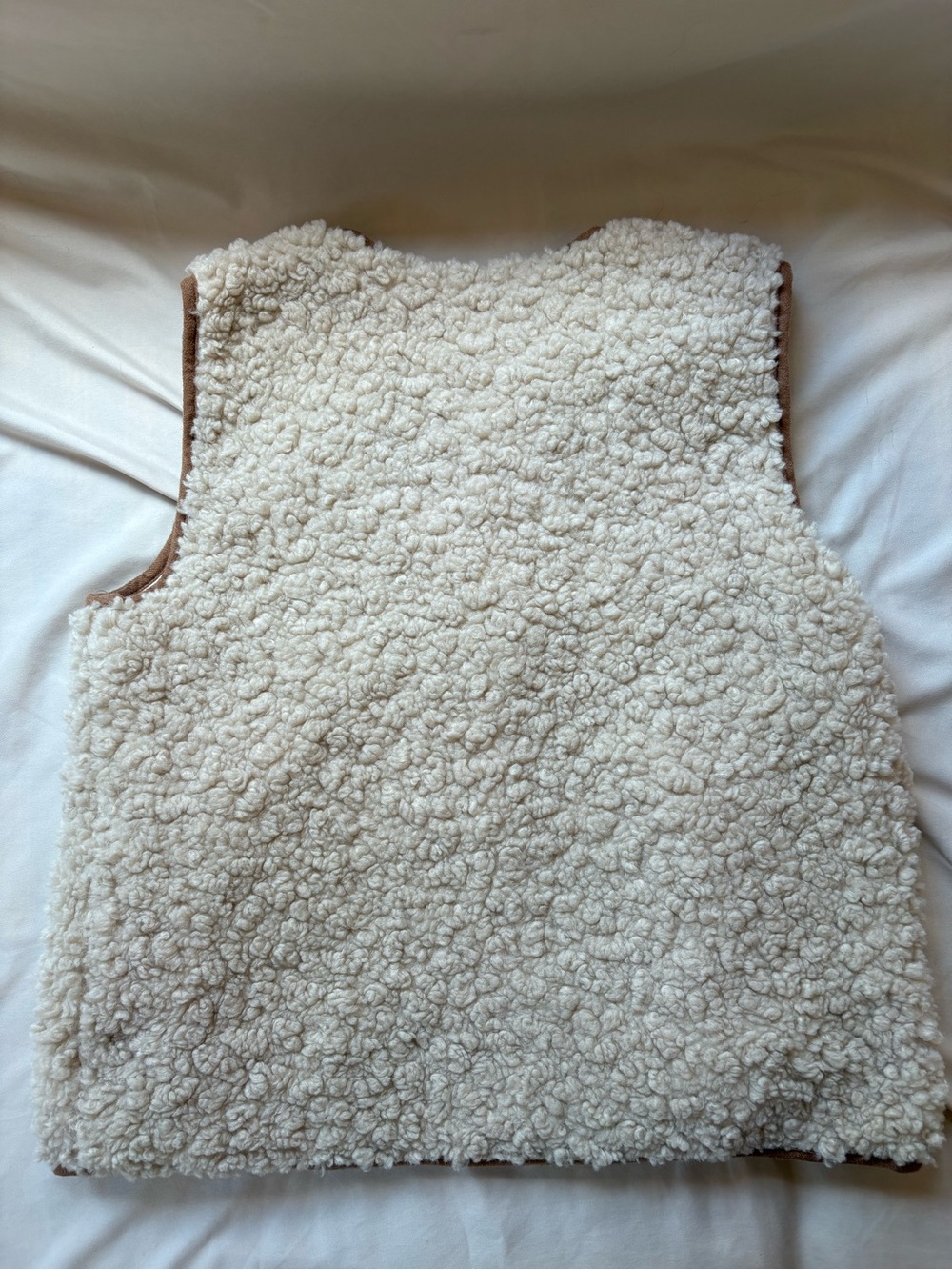 Altar'd State Cream Sherpa Tie-Front Vest NWOT - Picture 7 of 7